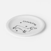 ミニマリストDachshund Art – あなたのテキスト、あなたのスタイル ペーパープレート (アングル)