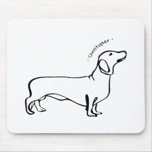 ミニマリストDachshund Art – あなたのテキスト、あなたのスタイル マウスパッド