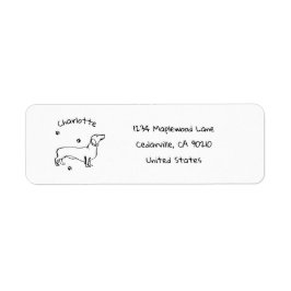 ミニマリストDachshund Art – あなたのテキスト、あなたのスタイル ラベル