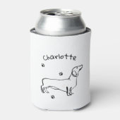 ミニマリストDachshund Art – あなたのテキスト、あなたのスタイル 缶クーラー (缶正面)