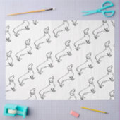 ミニマリストDachshund Art – あなたのテキスト、あなたのスタイル 薄葉紙 (クラフト)