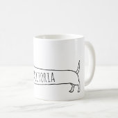 ミニマリストDachshund Wiener犬の名前 コーヒーマグカップ (正面右)