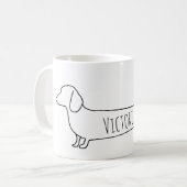 ミニマリストDachshund Wiener犬の名前 コーヒーマグカップ (正面左)