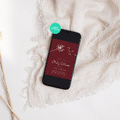 ミニマリストDendelionマルーンベビーシャワー 招待状