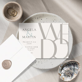 ミニマリストDoveグレーロビンエッグブルー 招待状