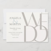 ミニマリストDoveグレーロビンエッグブルー 招待状 (正面)