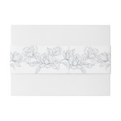 ミニマリストdusty blue Magnoliaフローラ 招待状ベリーバンド (裏面例)