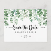 ミニマリストEucalyptus Horizontal日付を保存 ポストカード (正面)