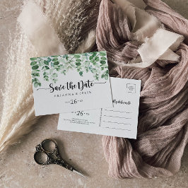 ミニマリストEucalyptus Horizontal日付を保存 ポストカード