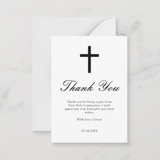 ミニマリストFirst Communion Budgetありがとう ノートカード (正面)