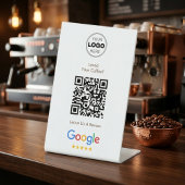 ミニマリストGoogleレビューQRコードビジネス ロゴ 台座サイン