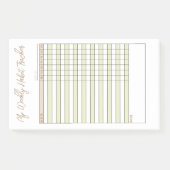 ミニマリストGreen Brown Weekly Clusion Trackerノート ポストイット (正面)