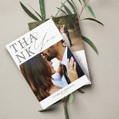 ミニマリストGreen Sage Script 結婚's サンキューカード