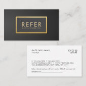 ミニマリストGreyBlackグラディエント金ゴールドラグジュアリー紹介 名刺 (正面/裏面)