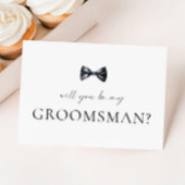ミニマリストGroomsman提案書カード 招待状