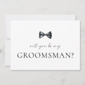 ミニマリストGroomsman提案書カード 招待状 (正面)