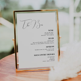 ミニマリストHandscript結婚のドリンクバーメニュー ポスター