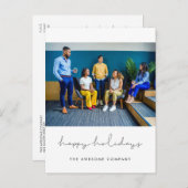 ミニマリストHappy Holidaysビジネス企業の写真 ポストカード (正面/裏面)