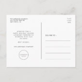 ミニマリストHappy Holidaysビジネス企業の写真 ポストカード (裏面)