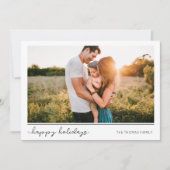 ミニマリストHappy Holidays 4写真白黒 シーズンカード (正面)