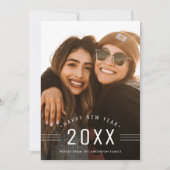 ミニマリストHappy New Yearフォトカード シーズンカード (正面)