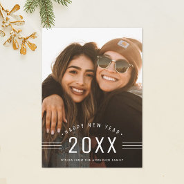 ミニマリストHappy New Yearフォトカード シーズンカード