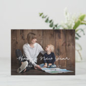 ミニマリストHappy New Year家族写真 シーズンカード (スタンド正面)