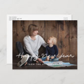 ミニマリストHappy New Year家族写真 ポストカード (正面/裏面)