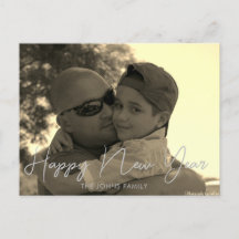 ミニマリストHappy New Years 2023セピアはがき