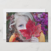 ミニマリストHappy Thanksgiving家族の写真 シーズンカード (正面)