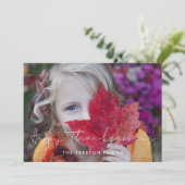 ミニマリストHappy Thanksgiving家族の写真 シーズンカード (スタンド正面)