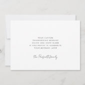 ミニマリストHappy Thanksgiving家族の写真 シーズンカード (裏面)