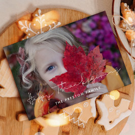 ミニマリストHappy Thanksgiving家族の写真 シーズンカード