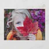 ミニマリストHappy Thanksgiving家族の写真 ポストカード (正面)