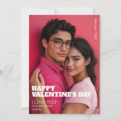 ミニマリストHappy Valentine I Love You Coule写真 シーズンカード (正面)