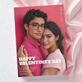 ミニマリストHappy Valentine I Love You Coule写真 シーズンカード