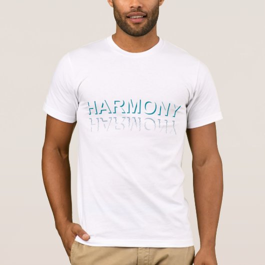 ミニマリストHARMONY テキスト 水面の反射と影 Tシャツ (正面)