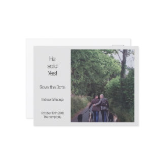 ミニマリストHe言ったYes写真ゲイ結婚ズ インビテーションポストカード
