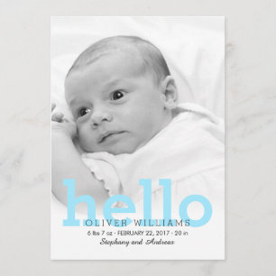 ミニマリストHelloベビー誕生写真のお知らせ 案内状