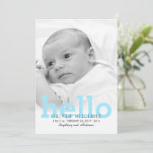 ミニマリストHelloベビー誕生写真のお知らせ 案内状 (スタンド正面)