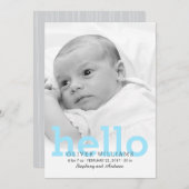 ミニマリストHelloベビー誕生写真のお知らせ 案内状 (正面/裏面)
