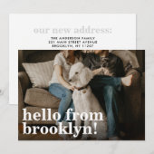 ミニマリストHello新しいホームアドレス写真の移動 案内状 (正面/裏面)