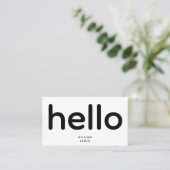 ミニマリストHello QRコードソーシャルメディアのアイコン 名刺 (スタンド正面)