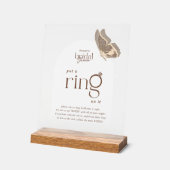 ミニマリストitリングや輪ゲームにブライダルシャワー アクリルサイン (傾斜)