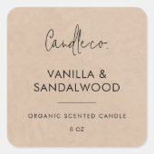 ミニマリストKraftカスタムキャンドルラベル スクエアシール (正面)