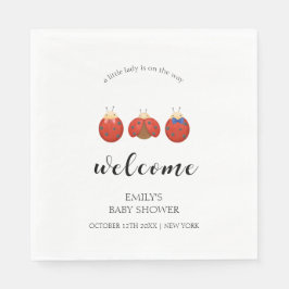 ミニマリストLadybug家族赤ちゃんシャワーへようこそ スタンダードランチョンナプキン