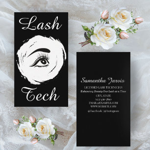 ミニマリストLash Tech白黒カスタムデザイン 名刺
