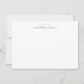 ミニマリストLavenderスクリプトレタリング パーソナライズされた サンキューカード (正面)