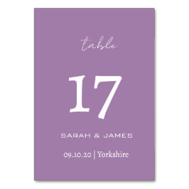 ミニマリストLavender結婚 Scriptパーソナライズされた's テーブルナンバー