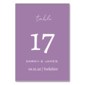 ミニマリストLavender結婚 Scriptパーソナライズされた's テーブルナンバー (裏面)